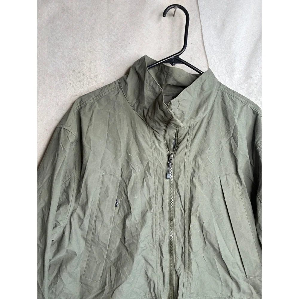 Eddie Bauer Mens Field Jacket Olive Green Utility Full Zip Mesh Lined Large